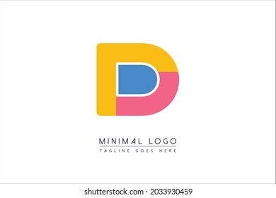 D letra inicial logotipo colorido monograma Icono de ilustración de diseño de vectores