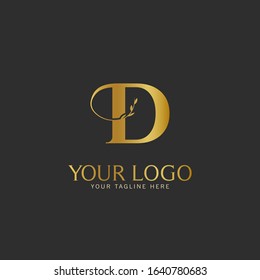 D Initial letter Gold Logo Icon classy gold letter suitable for boutique restaurant wedding service hotel or business identity.