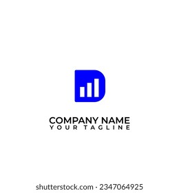 D Initial Letter Graph Grow Up Logo Idea for Finance, Accountant, Management, Trading, Economy Business Company Brand Logo