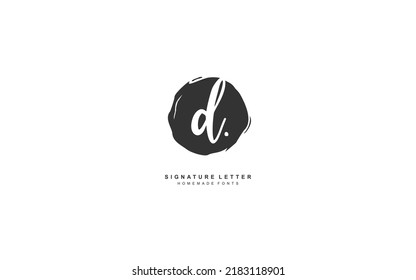 D Initial letter handwriting and  signature logo. A concept with template element.