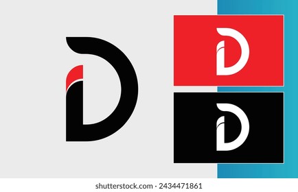 D initial letter logo icon symbol vector graphic design modern minimalist temple   