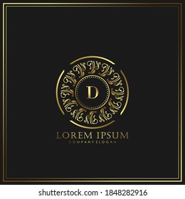 D Initial Letter Luxury Logo template in vector art for Restaurant, Royalty, Boutique, Cafe, Hotel, Heraldic, Jewelry, Fashion and other vector illustration.