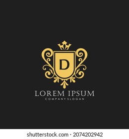 D Letra inicial Modelo de logotipo de lujo en arte vectorial para restaurante, Royalty, Boutique, Cafe, Hotel, Heraldic, Jewelry, Moda y otras ilustraciones vectoriales