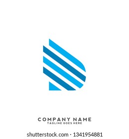 D initial letter, modern logo design template