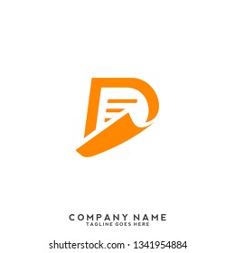 D initial letter, modern logo design template
