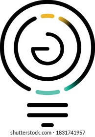 D Initial Lightbulb Logo Concept Vector. Tech, Idea, Solution, Creative, Innovative, Inspiration Icon