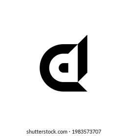 d initial logo design vector template