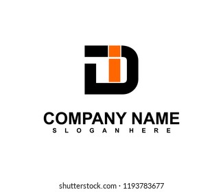 D I Initial logo template vector