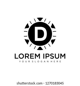 D initial logo template vector
