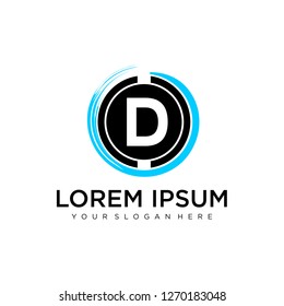 D initial logo template vector