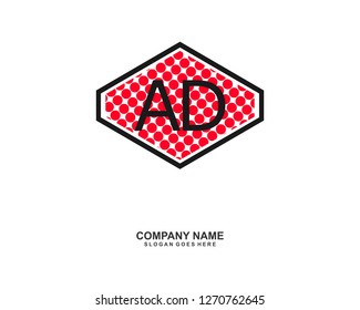 A D Initial logo template vector