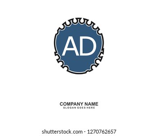 A D Initial logo template vector