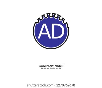 A D Initial logo template vector