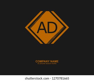A D Initial logo template vector