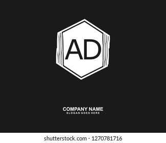 A D Initial logo template vector