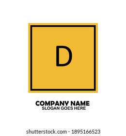 D Initial logo template vector