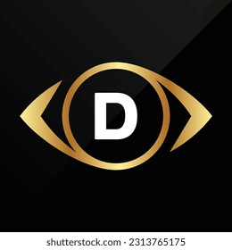 D Initial luxury gold Letter Type Logo Sign Symbol Icon Simple Elegance