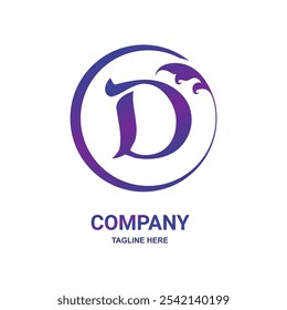 D Logotipo de la hoja de Naturaleza inicial