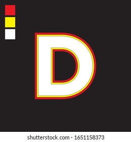 D Logotipo de logotipo de esquema inicial, icono, símbolo, diseño de signo gráfico vector fuente moderna