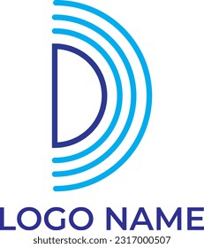 D initial signal icon logo design