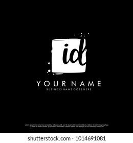 I D initial square logo template vector
