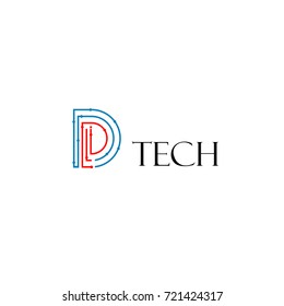 D initial Technology Logo designs template