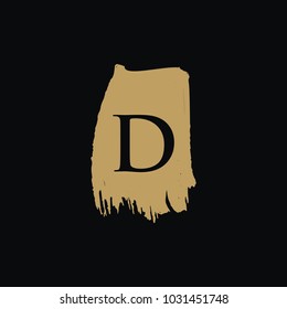 D initials gold grunge vector