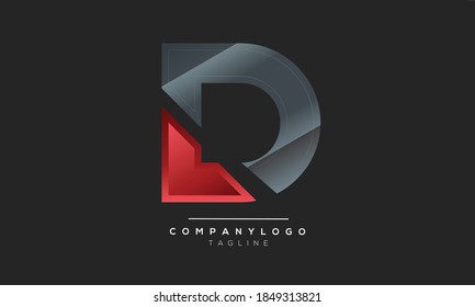 D initials monogram letter text alphabet logo design