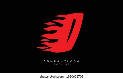 D initials monogram letter text alphabet logo design