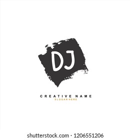 D J DJ Initial abstract logo concept vector