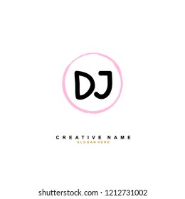 D J DJ Initial abstract logo concept vector