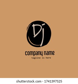 D j Dj initial handwriting logo vector