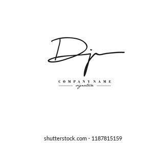 D J DJ Signature initial logo template vector