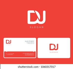 D & J joint logo bold letters design with business card template
