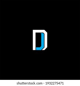 D J letter logo vector design on black color background. dj alphabet