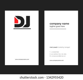 D & J letters Joint logo icon with business card vector template.
