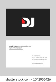 D & J letters Joint logo icon with business card vector template.
