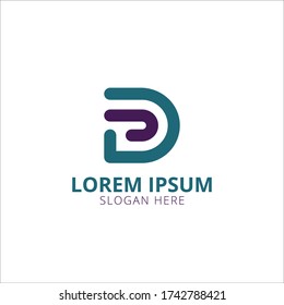 D J logo design template. D J letter vector logo design