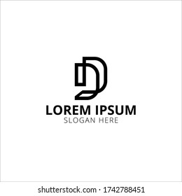 D J Logo Design Vorlage. D J-Letter-Vektor-Logo