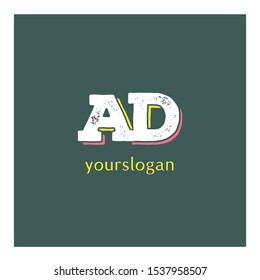 A D joint logo bold letter design template