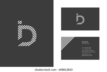I D joint logo design letter with business card template