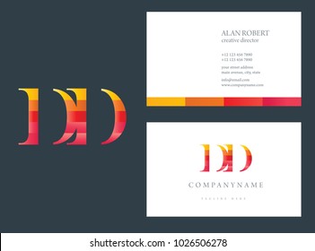 D & D joint logo multi color letters with business card template
