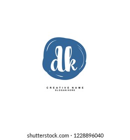 D K DK Initial logo template vector