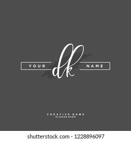 D K DK Initial logo template vector