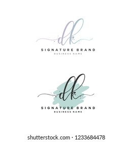 D K DK Initial logo template vector