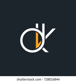 D K  double letter logo rounded design vector