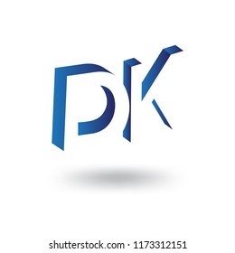 D K initial letter with negative space logo icon vector template
