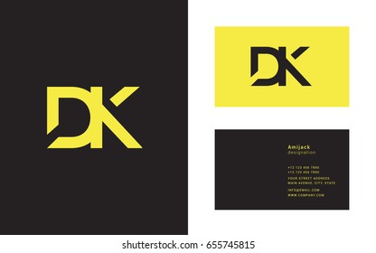 D K joint logo letter icon template