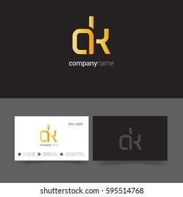 D & K Letter logo, with Business card Template