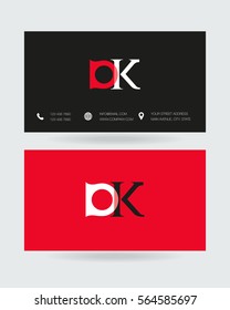 D & K Letter logo design vector element Business card
